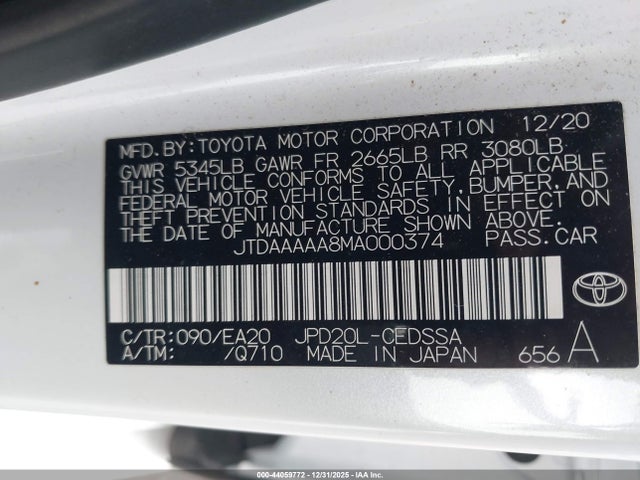 Toyota Mirai Xle 2021 JTDAAAAA8MA000374 Image 9