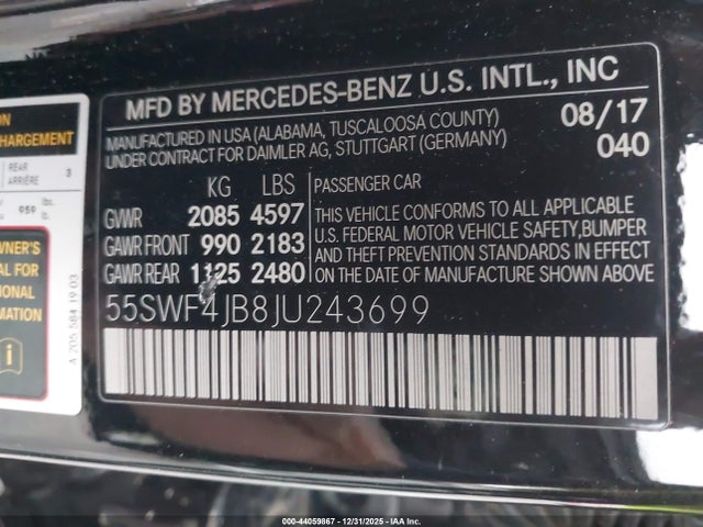 2018 MERCEDES-BENZ C 300 55SWF4JB8JU243699 Photo 8