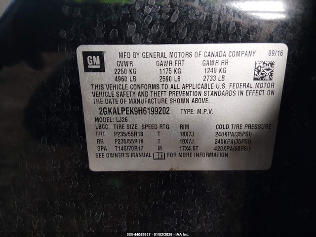 2GKALPEK9H6199202 GMC Terrain Slt