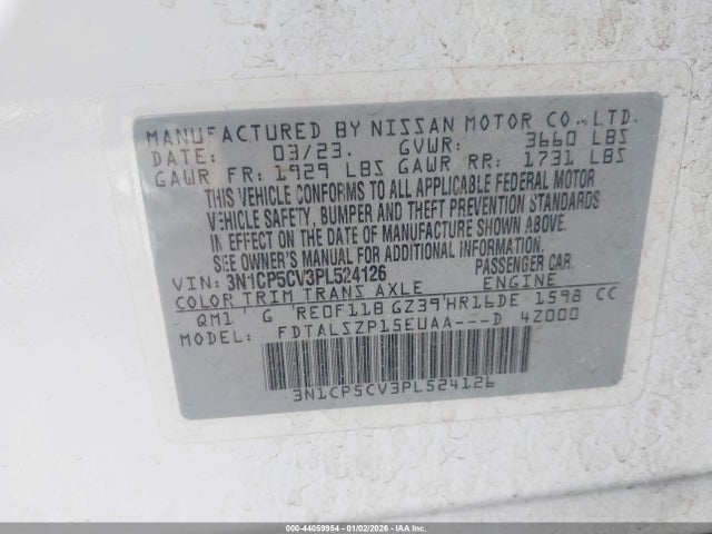 3N1CP5CV3PL524126 Nissan Kicks Sv Xtronic Cvt