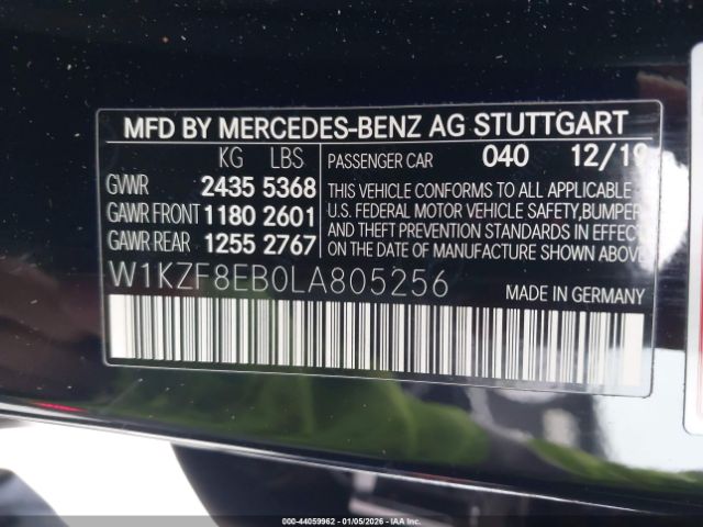 2020 MERCEDES-BENZ E 350 W1KZF8EB0LA805256 Photo 8