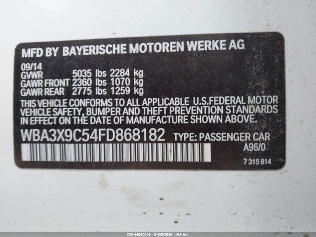 2015 BMW 335I GRAN TURISMO WBA3X9C54FD868182 Photo 8