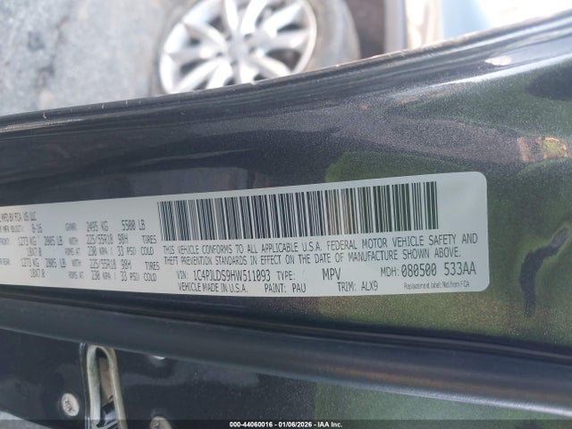 1C4PJLDS9HW511093 Jeep Cherokee Limited Fwd