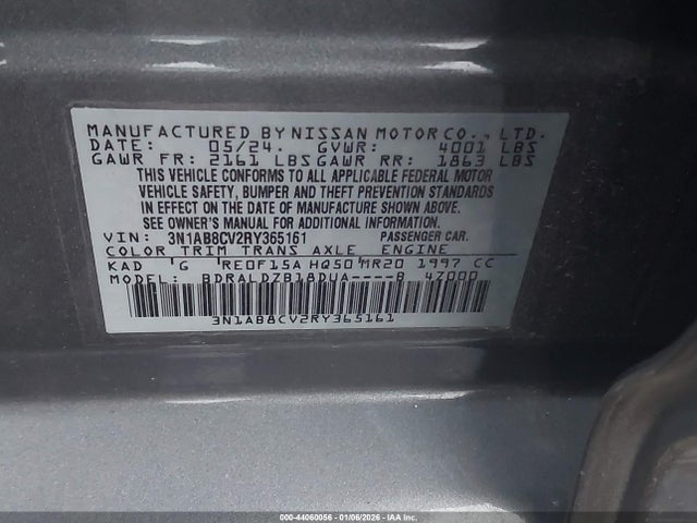 Aukcja sprzedaży 2024 Nissan Sentra Sv Xtronic Cvt, vin: 3N1AB8CV2RY365161, numer aukcji: 44060056