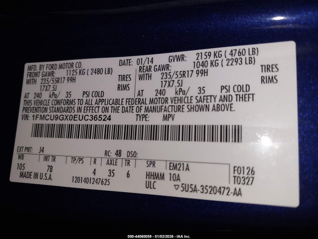 1FMCU9GX0EUC36524 Ford ESCAPE SE