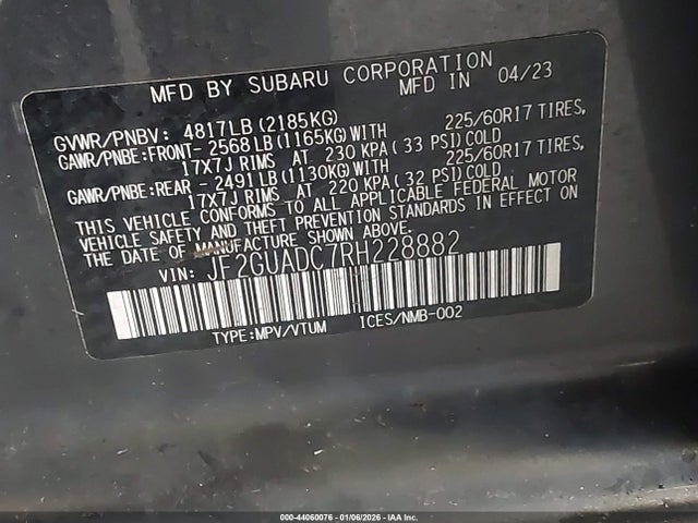 Subaru Crosstrek Premium 2024 JF2GUADC7RH228882 Image 9