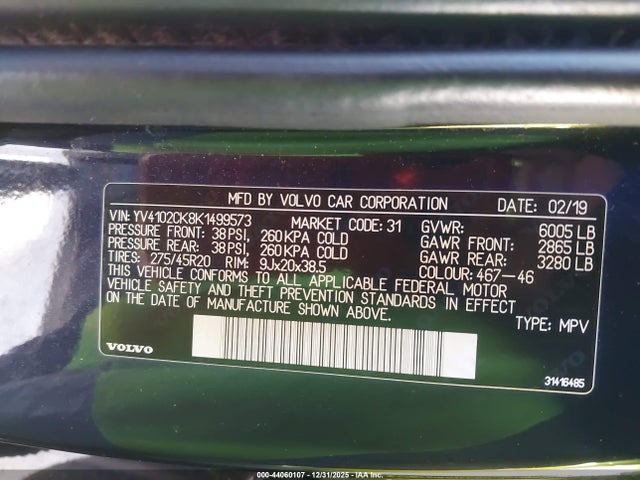 2019 VOLVO XC90 YV4102CK8K1499573 Photo 8