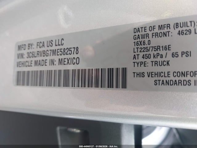 3C6LRVBG7ME582578 RAM Promaster 1500 High Roof 136 Wb
