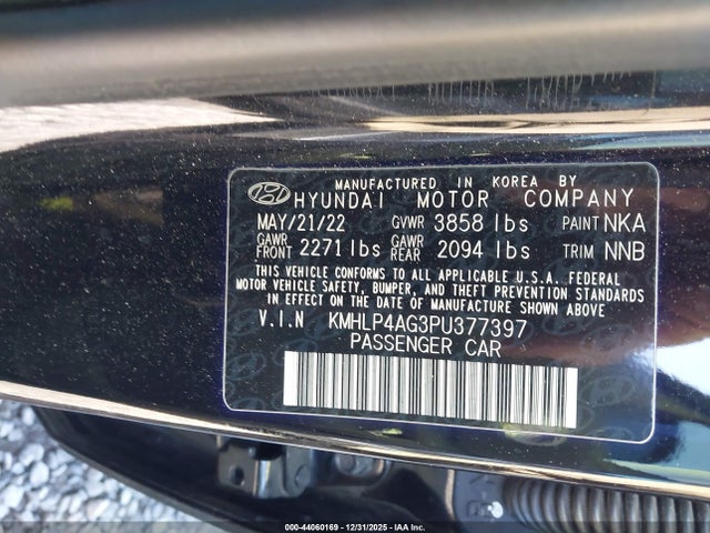 KMHLP4AG3PU377397 Hyundai Elantra Limited
