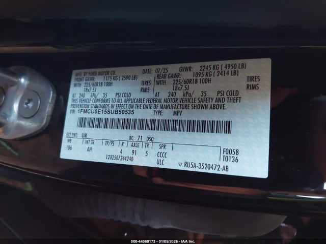 2025 FORD ESCAPE 1FMCU0E15SUB50535 Photo 8