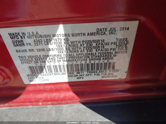 2015 MITSUBISHI OUTLANDER SPORT 4A4AP3AU2FE002940 Photo 8