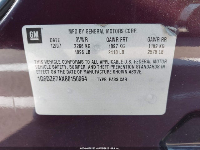 2008 CADILLAC STS 1G6DZ67AX80150964 Photo 8