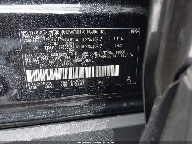 Aukcja sprzedaży 2024 Toyota Rav4 Xle, vin: 2T3P1RFV8RC476655, numer aukcji: 44060345