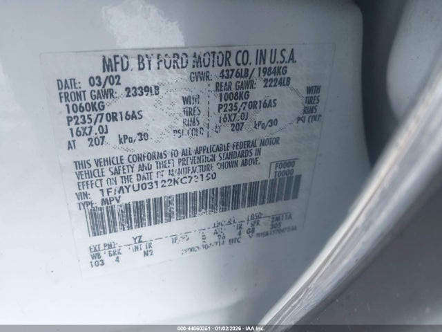 2002 FORD ESCAPE 1FMYU03122KC73150 Photo 8