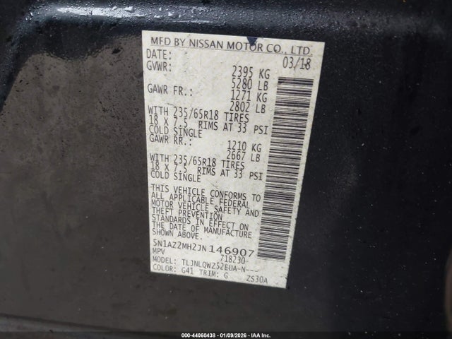 2018 NISSAN MURANO 5N1AZ2MH2JN146907 Photo 8