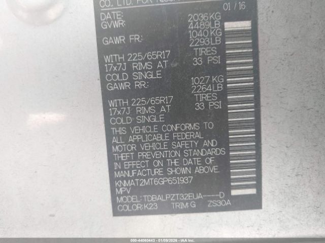 2016 NISSAN ROGUE KNMAT2MT6GP651937 Photo 8