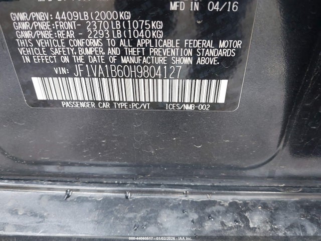 Subaru WRX 2017 JF1VA1B60H9804127 Image 9