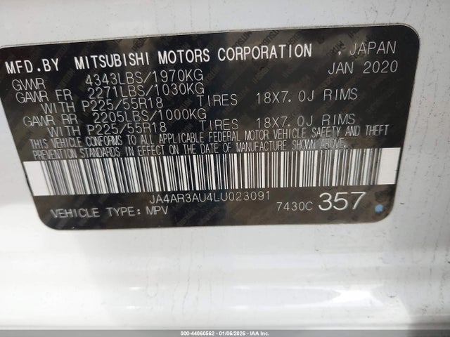 2020 MITSUBISHI OUTLANDER SPORT JA4AR3AU4LU023091 Photo 8