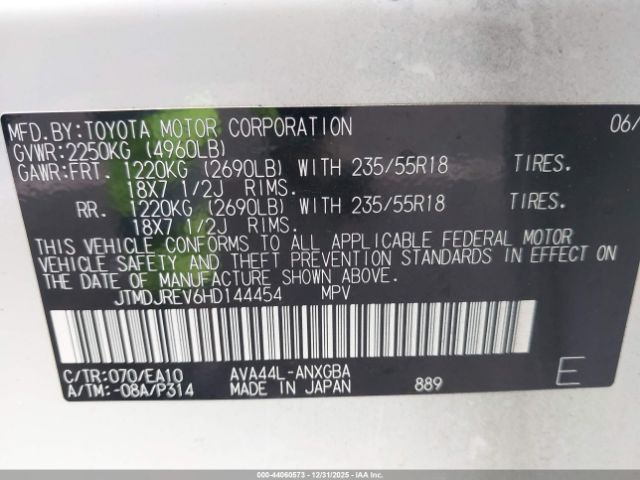2017 TOYOTA RAV4 HYBRID JTMDJREV6HD144454 Photo 8