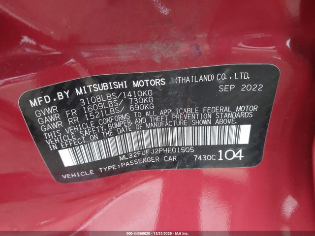 2023 MITSUBISHI MIRAGE G4 ML32FUFJ2PHF01505 Photo 8
