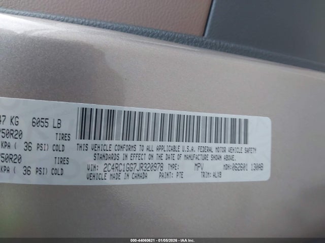 2C4RC1GG7JR320978 Chrysler Pacifica Limited