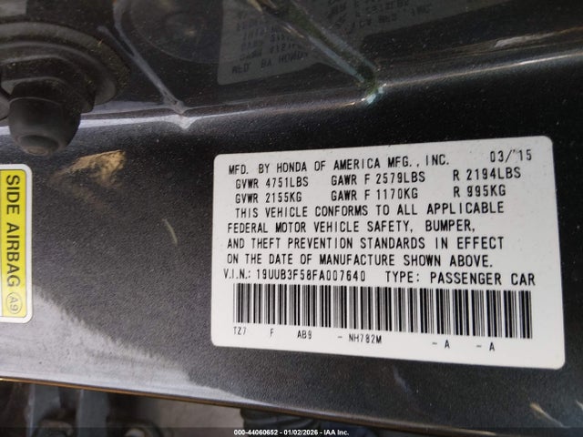 2015 ACURA TLX 19UUB3F58FA007640 Photo 8