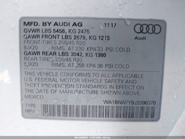 2018 AUDI Q5 WA1BNAFY9J2096370 Photo 8