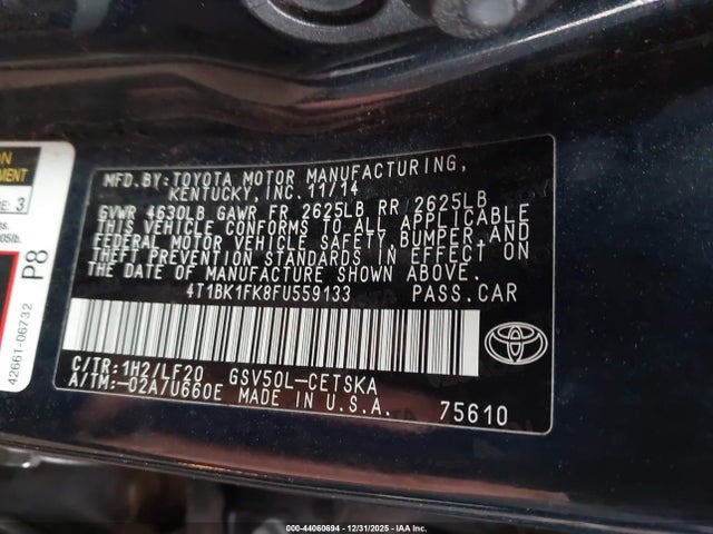 2015 TOYOTA CAMRY 4T1BK1FK8FU559133 Photo 8