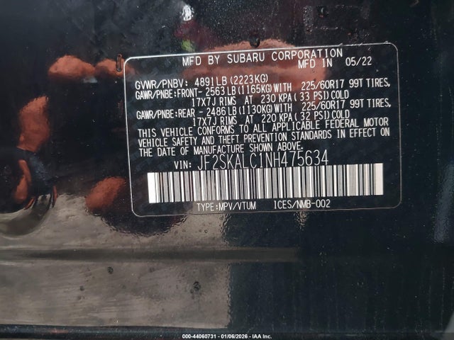JF2SKALC1NH475634 Subaru Forester Wilderness