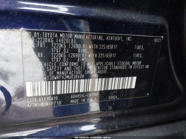 2021 TOYOTA RAV4 HYBRID 4T3RWRFV2MU038408 Photo 8