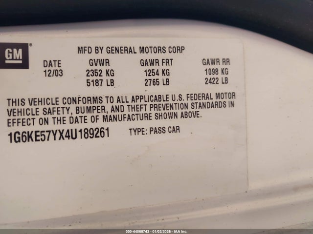 2004 CADILLAC DEVILLE 1G6KE57YX4U189261 Photo 8