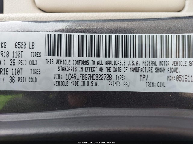 2017 JEEP GRAND CHEROKEE 1C4RJFBG7HC922728 Photo 8