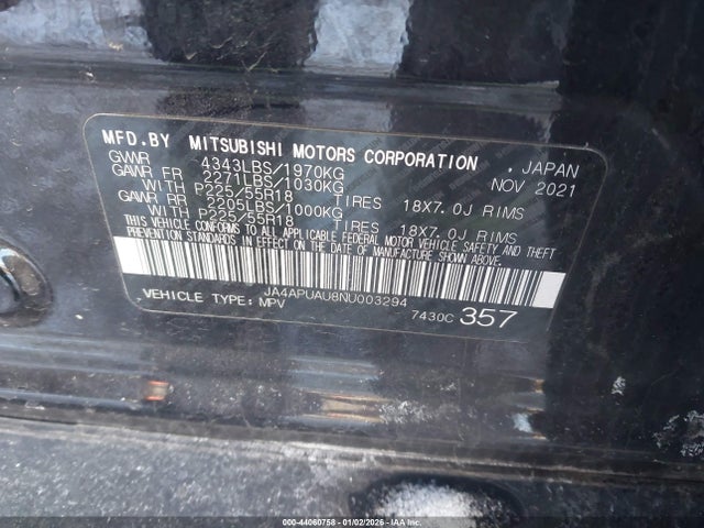 2022 MITSUBISHI OUTLANDER SPORT JA4APUAU8NU003294 Photo 8