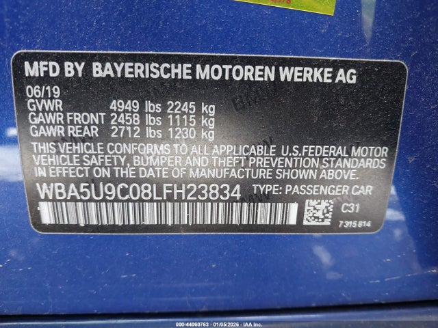 2020 BMW 3 SERIES WBA5U9C08LFH23834 Photo 8