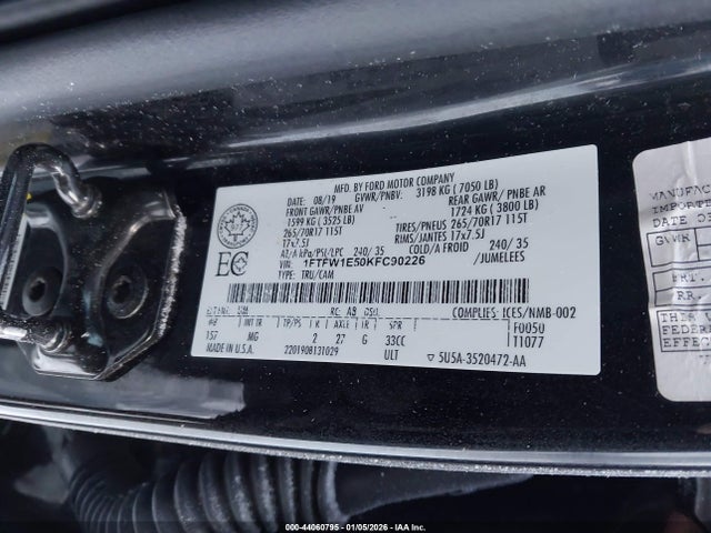 2019 FORD F-150 1FTFW1E50KFC90226 Photo 8