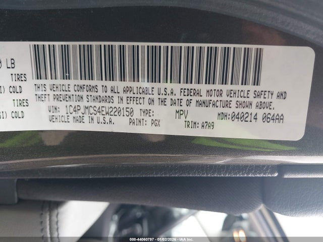 2014 Jeep Cherokee Latitude მანქანა იყიდება აუქციონზე, vin: 1C4PJMCS4EW220150, აუქციონის ნომერი: 44060797