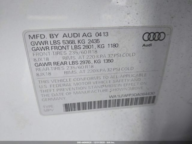 2013 AUDI Q5 WA1LFAFP3DA084430 Photo 8