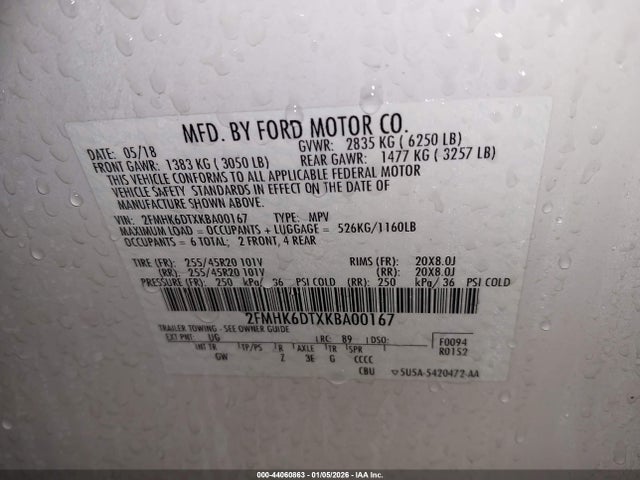 2FMHK6DTXKBA00167 Ford Flex Limited