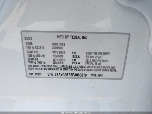 2023 TESLA MODEL Y 7SAYGDEE3PA080819 Photo 8