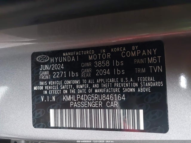 KMHLP4DG5RU846164 Hyundai Elantra Limited