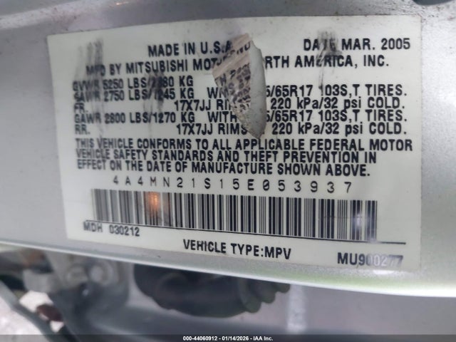 2005 MITSUBISHI ENDEAVOR 4A4MN21S15E053937 Photo 8