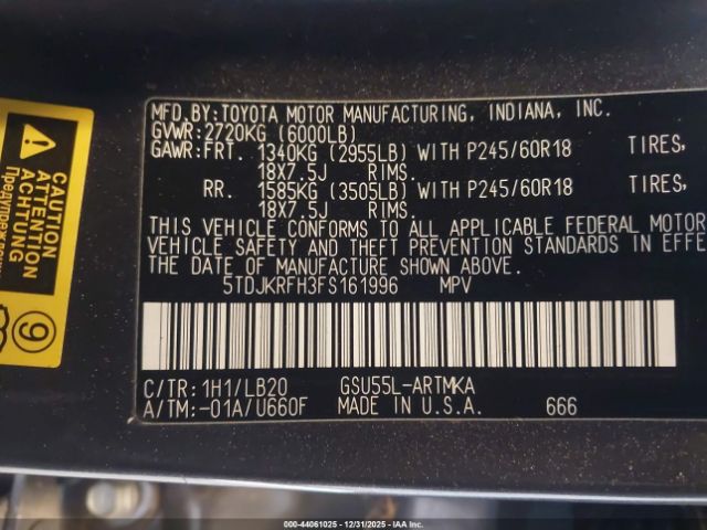 2015 TOYOTA HIGHLANDER 5TDJKRFH3FS161996 Photo 8