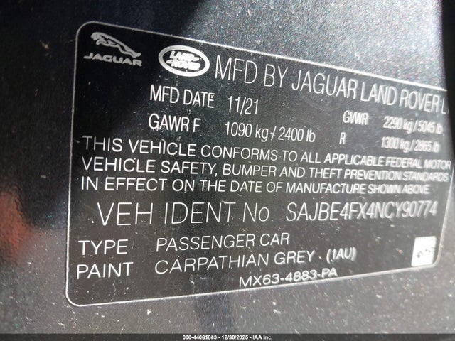 2022 JAGUAR XF SAJBE4FX4NCY90774 Photo 8