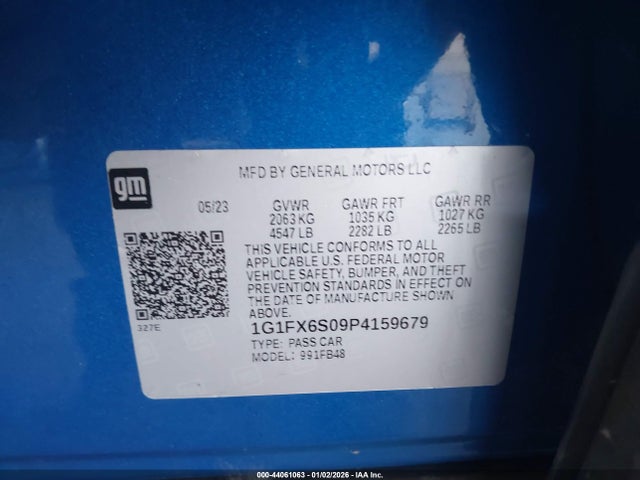 1G1FX6S09P4159679 Chevrolet Bolt Ev Fwd 2lt
