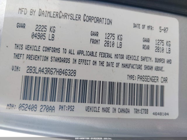 2007 DODGE CHARGER 2B3LA43R67H846328 Photo 8