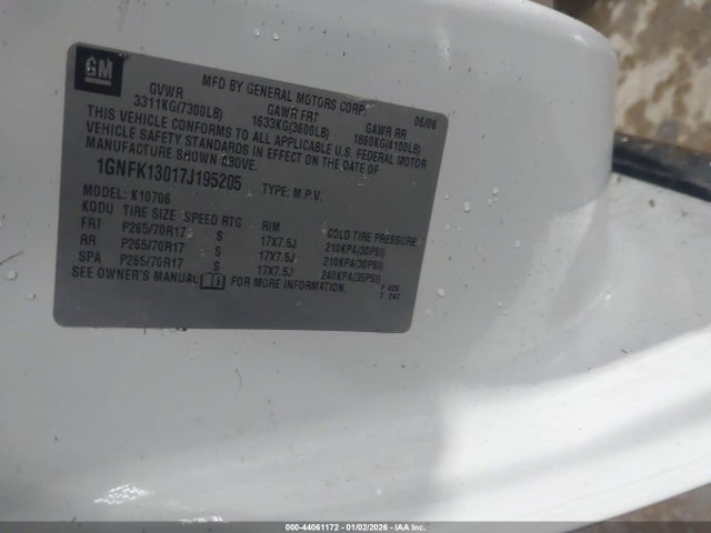 2007 CHEVROLET TAHOE 1GNFK13017J195205 Photo 8