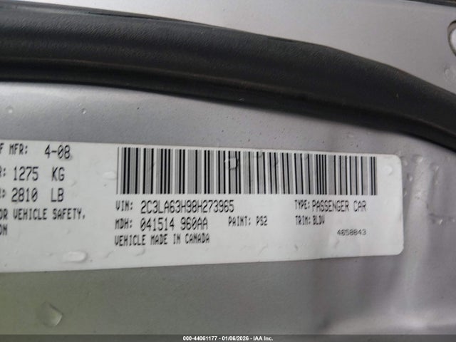 Aukcja sprzedaży 2008 Chrysler 300c Hemi, vin: 2C3LA63H98H273965, numer aukcji: 44061177