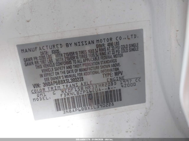 3N8AP6BBXSL390228 Nissan Kicks S Intelligent Awd