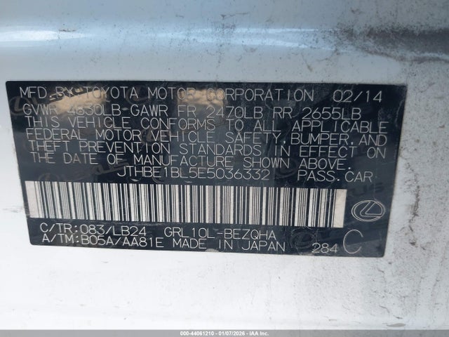 Lexus GS 350 2014 JTHBE1BL5E5036332 Image 9