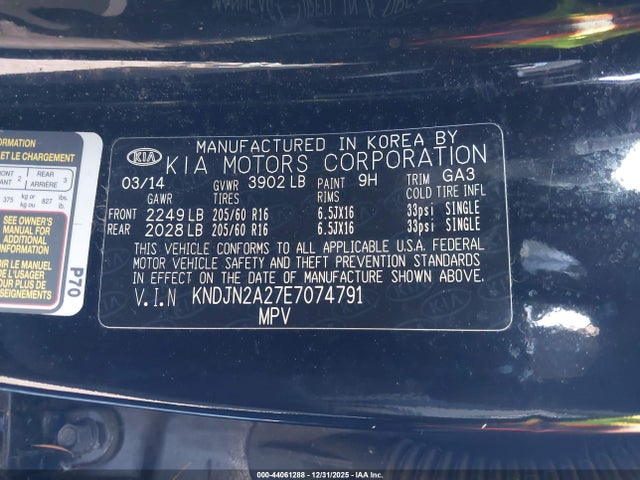 KIA Soul 2014 KNDJN2A27E7074791 Image 9